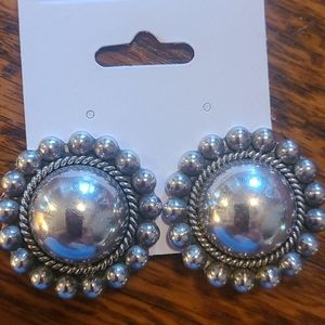 Silver clip on earrings
